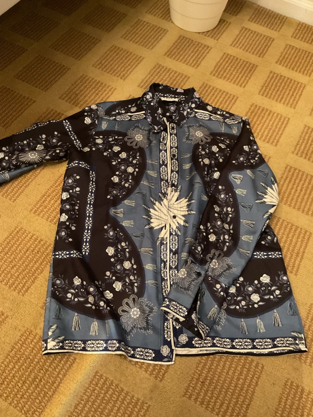 Sandro silk blouse, bandana print, size 3